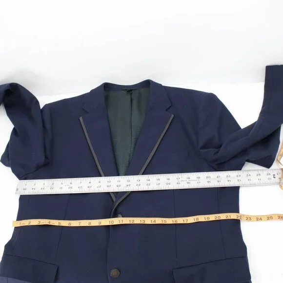 Hugo boss Sport Coat men's 46R Madron Virgin Wool Cashmere leather lapel trim - Picture 9 of 14